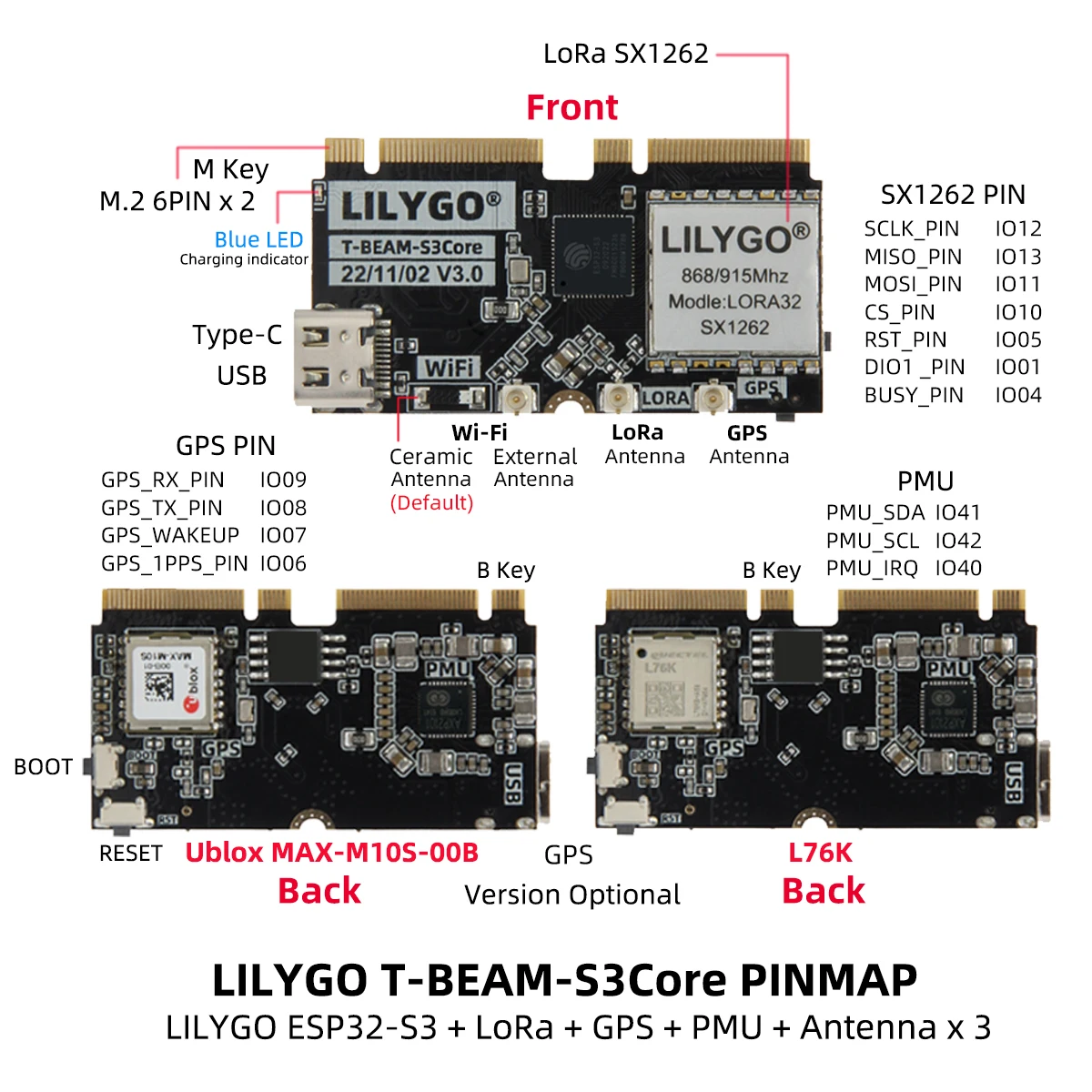 LILYGO T-BEAM-CORE V3.0 L76K U - Esp32 recension och pris